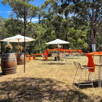 Event styling setup with wedding décor