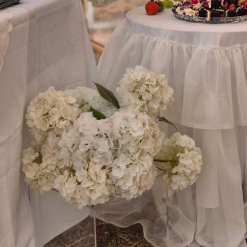 White floral décor arrangement for wedding